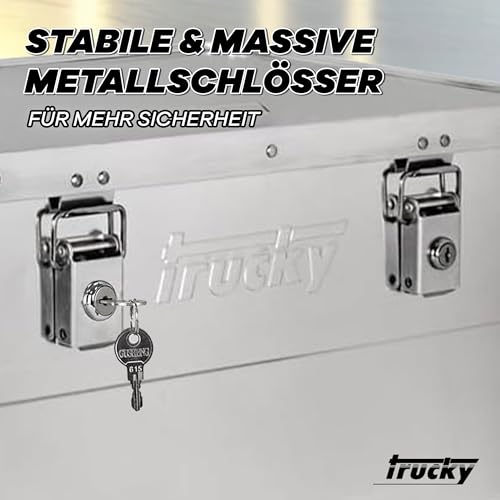 Trucky Aluminium Box mit Deckel Silber Alu Kiste Alukiste Auswahl Transportbox Metallbox Aufbewahrungsbox Boxen Abschliessbar Metallkiste