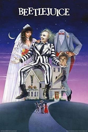 BUY ART FOR LESS Officially Licensed Beetlejuice Michael Keaton Geena Davis Art Poster - 24 x 36 Inch - Decorative Print - Poster Paper - Ready to Frame