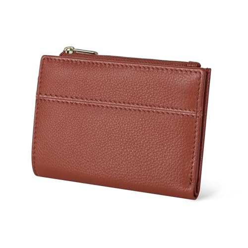 Image of Oak Leathers Wallet For Women Full Grain Leather - Small RFID Coin Purse Credit Card & ID Holder for Ladies,Bifold Wallets for Teenager | Small
