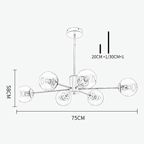 Candelabro moderno Sputnik de 6 luces doradas con brazos ajustables 5