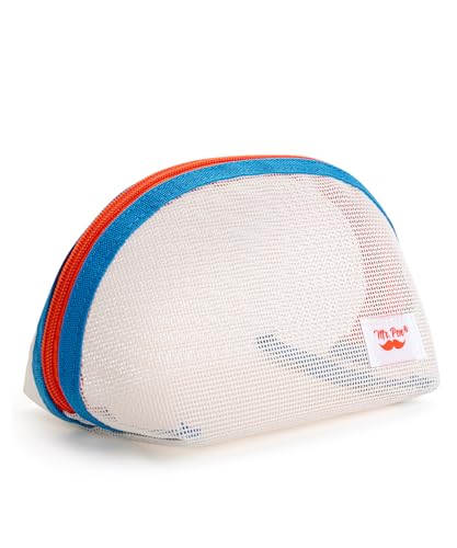 Mr. Pen- Mesh Pencil Case, White, Mesh Zipper Pouch Bags, Mesh Bags with Zipper Pouches for Organization, Cosmetic Bag, Purse Pouch, Cute Makeup Bag, Make Up Pouch, Makeup Bag Cute, Zip Pouch