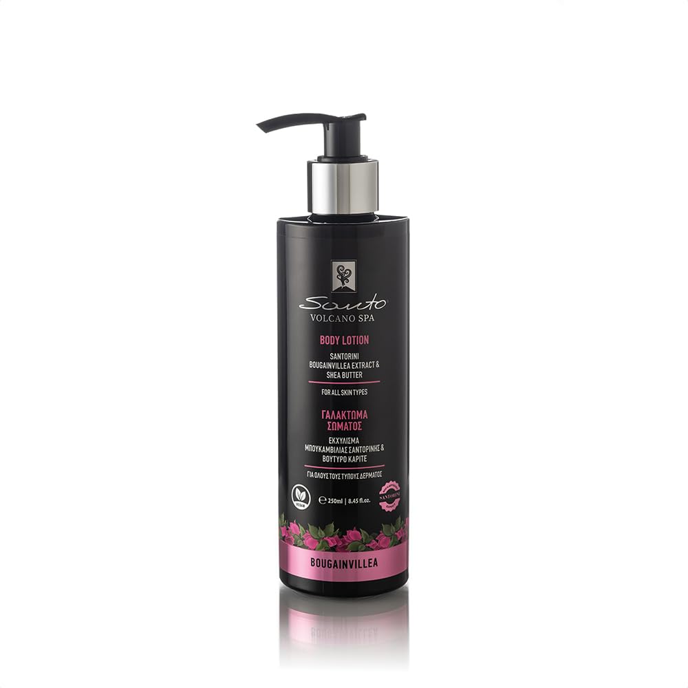 Santo Volcano Spa Bougainvillea Body Lotion, 250 ml, with Hyaluronic Acid and Shea Butter, for All Skin Types