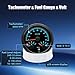 ARTILAURA 3in1 Gauge Tachometer+ Fuel Level (Adjust 240-33ohms, 0-90ohms, 0-190ohms, 10-180ohms) + Voltmeter, 85mm 3-3/8