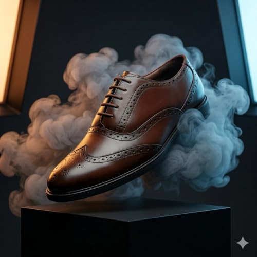 Image of Leatherful Genuine Leather Brogue Shoes for Men | TPR Sole & Nappa Leather Lining | Classic Dress Footwear New