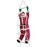 [en.casa] Weihnachtsmann auf LED Leiter 250 cm Weihnachts Deko Weihnachten Figur Nikolaus