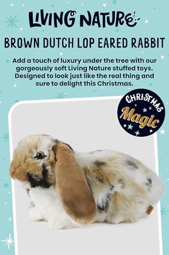 Living Nature Britsh Wildlife Realistic Dutch Lop Ear Rabbit Soft Toy - Brown, ca. 30 cm