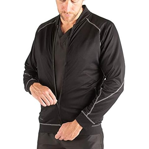 TiScrubs Men's Scrub Jacket (Real Black, X-Large) Cover
