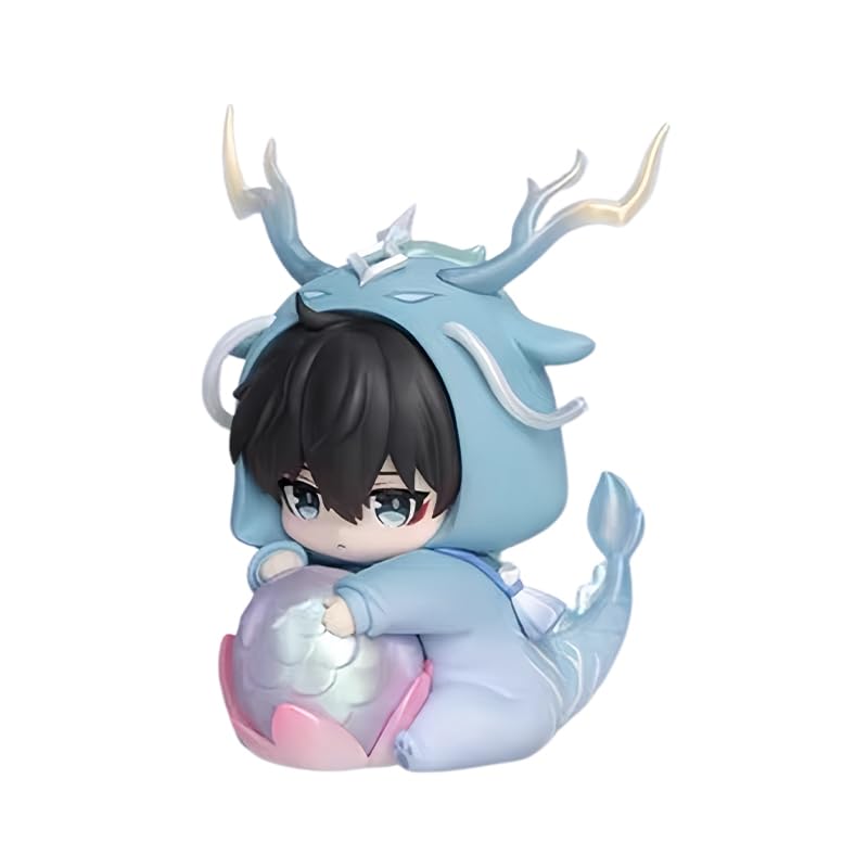 Bahomu Anime Figure, Cute Boys' Dormitory Series Chibi Figurine for Honkai Star Rail, Collectable Official Figure for Birthday Gifts (Dan Heng Hidden)