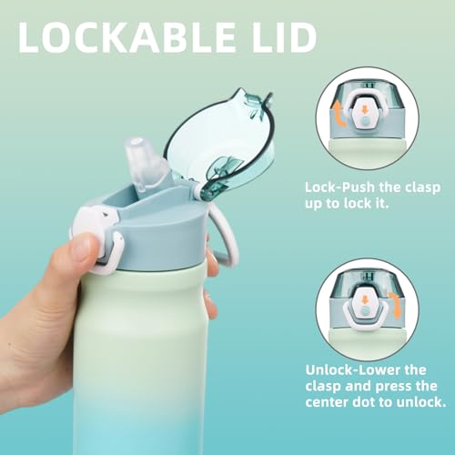 Konokyo 18 oz Insulated Water Bottle with Straw Lid, Stainless Steel Vacuum Sports Water Bottle, Leak-Proof Reusable Metal Flask with Carry Loop, BPA-Free Travel Bottle for Gym, School, Office by Konokyo - Image 2