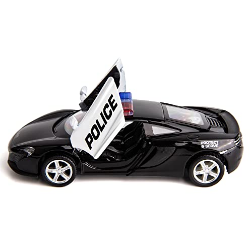 Bdtctk 1/36 Scale Compatible For Mclaren Police Car Model, Zinc Alloy Die-Cast Pull Back Vehicles Kid Toys For Boy Girl Gift (Black) #TOP5