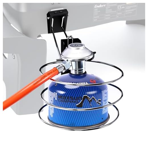GFTIME Kartuschenhalter Set für Enders Urban II & Explorer II, Gaskartuschen Halterung mit Gasschlauch & 50mbar Gasregler, Schraubkartuschen Adapter, Grill Zubehör Schwarz