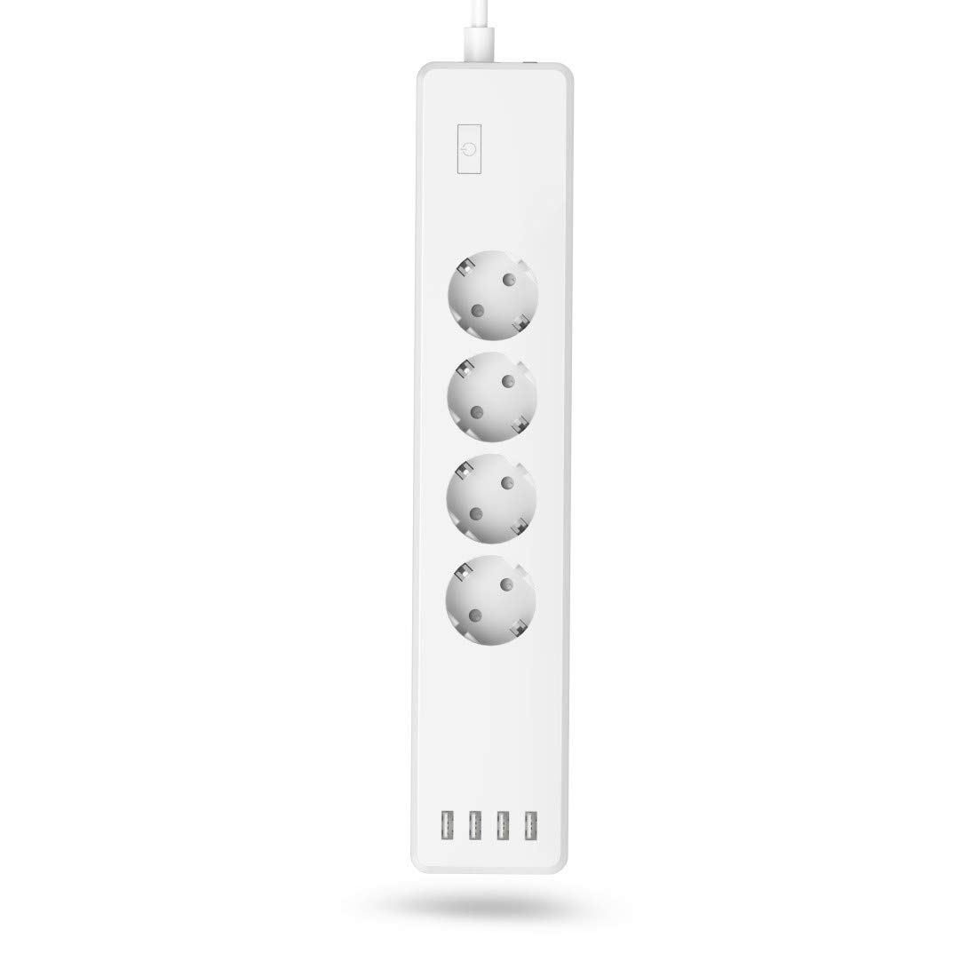 Hama Multiprise Wi-FI à 4 Prises (multiprise Fonctionne sans hub, commutable Individuellement, multiprise avec USB, multiprise avec Protection Contre Les surcharges, Commande vocale et par