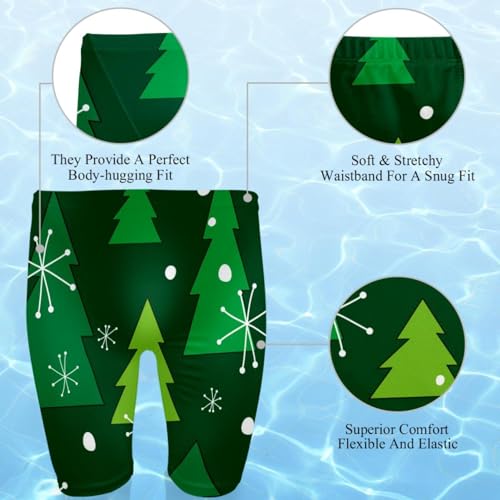Traje de baño de carreras para hombre verde Navidad de resistencia 3