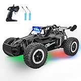 SZJJX Ferngesteuertes Auto ab 3 4 5 6 7 8+ Jahre Kinder,2.4Ghz RC Auto Spielzeug mit Alloy Gehäuse,LED Blinken,2WD 20KM/H Rennauto Ferngesteuert,RC Car Crawler Geschenk Mädchen Junge Kinder Schwarz