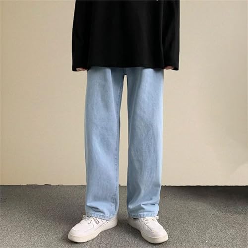 Men's Casual High Waist Baggy Jeans Fashion Loose Straight Wide Leg Jeans with Pockets4