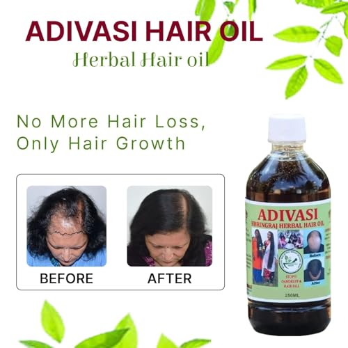 Jixara Aadiwasi Bhrungraj Herbal Hair Oil 500ml (Basically Made By Pure Aadiwasi Ayurvedic Herbs) 100% NATURAL (Pack of 2)