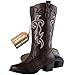 Canyon Trails Cowboy Boots - Traditional Style Cowgirl Comfortable Western Boots for Women & Teen Girls - Brown, 8