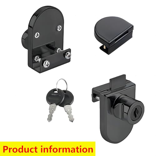 Qrity 2Pcs Glass Cabinet Locks, No Drill Display Cabinet Safety Lock for 5-8mm Glass, Black, Double door-2PCS - Image 4