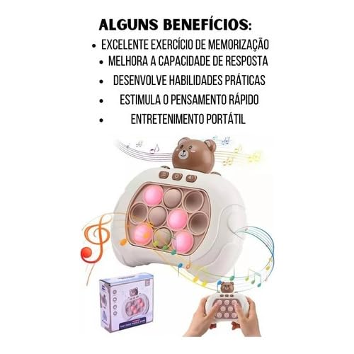 Pop It Eletrônico Brinquedo Anti Stress Adulto e Criança Pop It Fidget Toy Brinquedo Anti Stress Sen