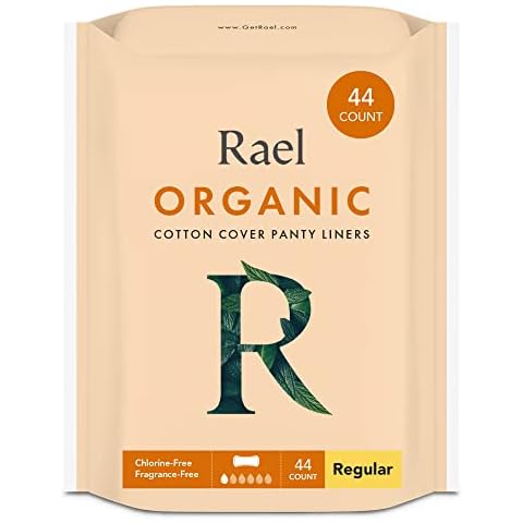 Rael Certified Organic Panty Liners - Chlorine Free, Unscented Pantiliners (Regular, 44 Count) Cover
