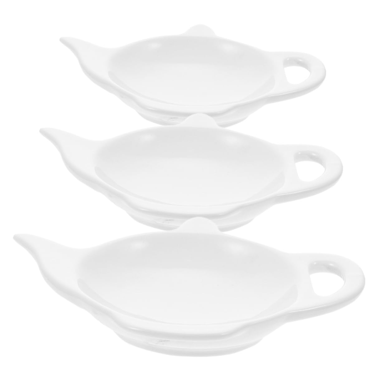 OFFSCH Tea Bag Organizing Holder Ceramic Teapot Shape Saucer Seasoning Dish Vinegar Dish Dessert Bowl
