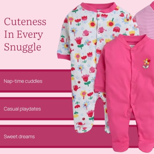 Image of 100% Cotton Baby Rompers /Sleepsuits /Jumpsuit /Night Suits for Baby Boys & Girls, Infants, New Borns
