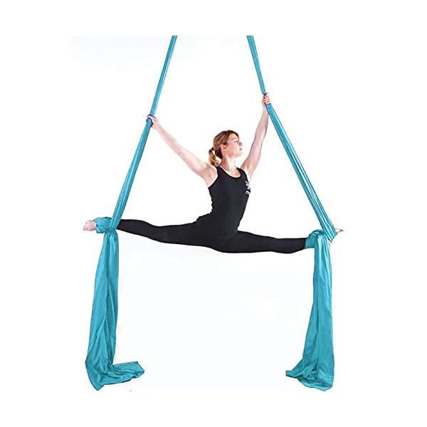 WWahuayuan-10M-Premium-Aerial-Silks-Equipment-Yoga-Pilates-Swing-Aerial-Yoga-Antigravity-Hammock-Trapeze-for-Acrobatic-DanceAir-Yoga-Aerial-Yoga-Hammock WWahuayuan 10M Premium Aerial Silks Equipment Yoga Pilates Swing Aerial Yoga Antigravity Hammock Trapeze for Acrobatic Dance,Air Yoga, Aerial Yoga Hammock (Blue)