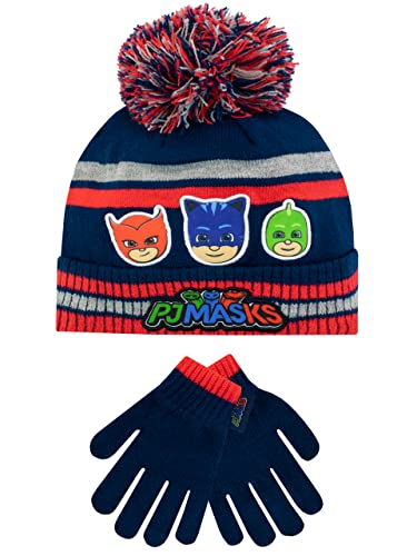 PJ Masks Ensemble d'hiver bonnet et gants pour enfants Bleu Taille Unique Cover