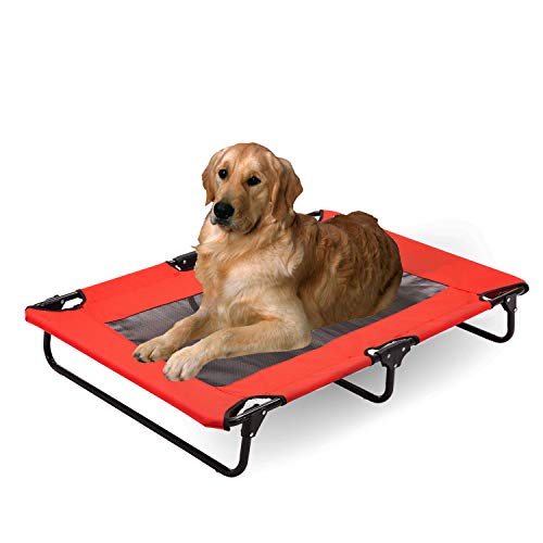 wonline Elevated Dog Pet Bed, Mesh Cot with Foldable Steel Frame, Portable