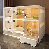 猫 ケージ トイレ付き 1/2/3段 大型 引き出し 猫ゲージ 通気性が良い 脱走防止 掃除しやすい 大きい キャットゲージ 取り外し可能 おしゃれ 猫用 室内猫小屋 快適なスペース 室内用 ペット用品 (105*45*88)