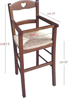 Sic – Seggiolone per bambino con protezione in noce – Seduta in paglia