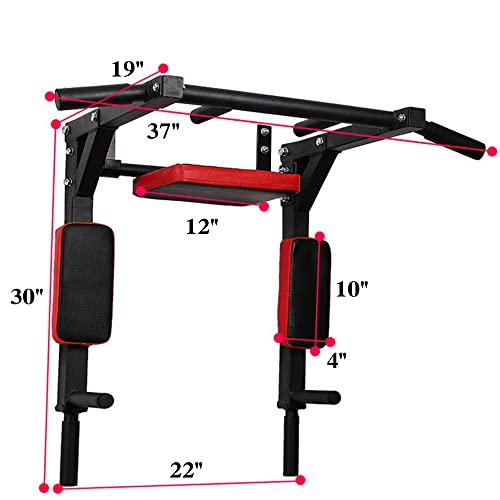 Starbrilliant Multi-Functional Wall Mounted Pull Up Bar Heavy Duty Chin Up Bar For Home Gym Indoor Upper Body Workout, Power Tower Set Training Equipment Fitness Dip Stand Supports To 440 Lbs #TOP3