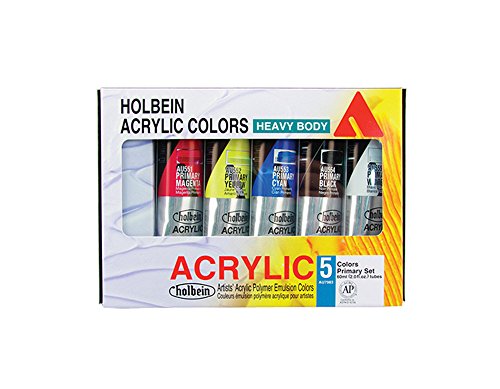 Holbein Hb Artist Acrylic Primary Set/5 60Ml à pigments stables pour mélanges