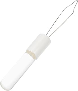 KALLORY Button Puller Buttons for Pants Grabber Tool Hand Tools Pant Zipper Button Hook Helper Buttons Steel White Button Assist Tool Dressing Aid Tool Coat Button Hook Coat Handle