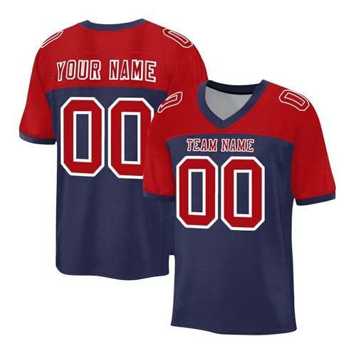 Générique - Maillot de Football Américain Personnalisé, T-Shirts Sportifs Personnalisés pour Hommes Imprimés Nom et Numéro de l'équipe, Kits de Football pour Les Jeunes et Les Adultes