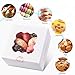 YODYZJ 20pcs White Cookie Boxes with Window, 6x6x3 inches Treat Boxes for Dessert, Strawberry, Bakery, Pastry, Candy, Truffle