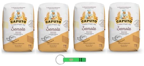 Caputo Semola Rimacinata - 4 sémolas de trigo duro molidas, ideal para pizza napolitana, 1 kg + llavero Beni Culinari gratuito