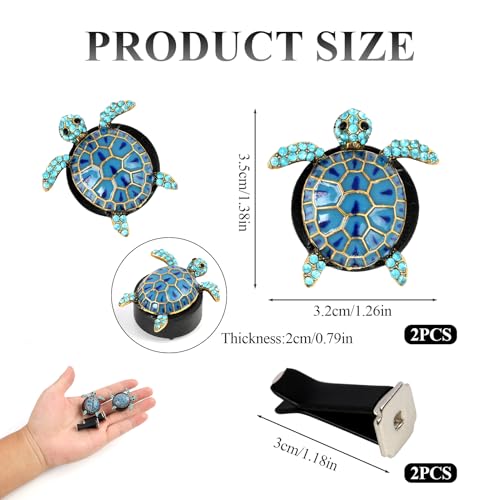 Image of 2 Pack Sea Turtle Car Air Vent Clips, Cute Car Decor | Beachy coastal turtle vent decorations for car interior accessories, gifts for women, car enthusiasts, and nature lovers