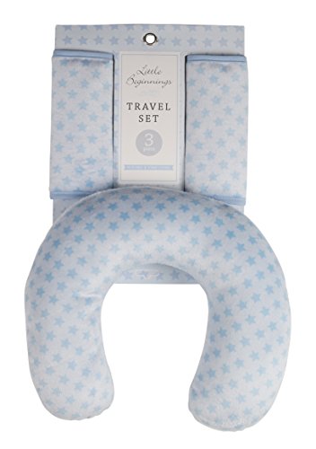 Image of Infant Neck Roll and Strap Covers Combo Pack, Blue Stars