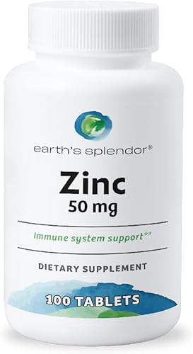 Suplementos dietéticos de apoyo inmunológico, con zinc de 50 mg, ayuda a mantener la salud de la piel, sin trigo, sin color ni sabor artificial,