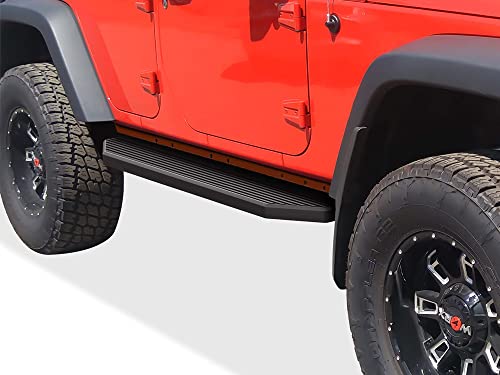 Estribos planos negros APS 6 pulgadas para Jeep Wrangler JK miniatura 4