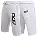Mens Cotton Fleece Shorts Jogging Casual Home Wear MMA Boxing Martial Art Jogger ( S-xxl ) (White, Large)
