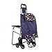 LHQ-HQ Caddie imperméable Tissu Oxford Imprimé Pliable Caddie 6 Roues Escalier d'escalade Panier avec la Conception légère Caddie (Couleur: Bleu, Taille: Taille Libre) Chariot