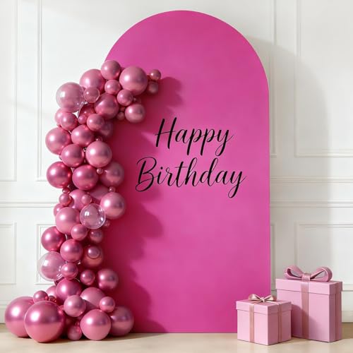 DeZerlor Hot Pink Wedding Backdrop Cover 7.2FT Stretchy Arch Stand Covers