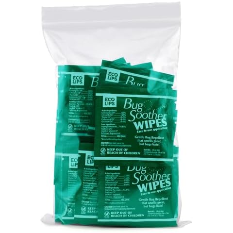 Bug Soother Wipes (30 ct) - Natural Insect, Gnat and Mosquito Repellent & Deterrent - 100% DEET-Free Safe Bug Wipes for Adults, Kids, & Pets - Made in USA Cover