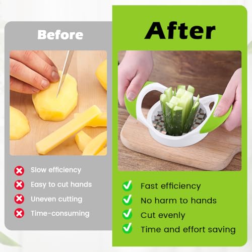 Potato Slicer French Fry Cutter,Multi-purpose Stainless Steel Veggie Chopper Potato Cutter for Fries Potato Onion Cutter Food Chopper Manual Hand Vegetable Cutter Dicer