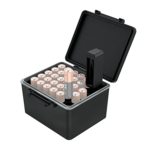 Organiseur de piles AA anti humidité boîtier de rangement avec testeur de charge