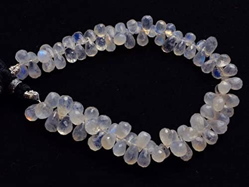 Rainbow Moonstone drop briolettes naturelles 8-9mm pour création bijoux