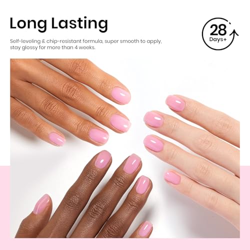 Image of Beetles Jelly Pink Gel Nail Polish, 15ML Baby Pink Sheer Clear Jelly Spring Summer Gel Polish Bubblegum Theme Glaze Long Lasting Soak Off UV French Manicure Nail Art Gift for Women