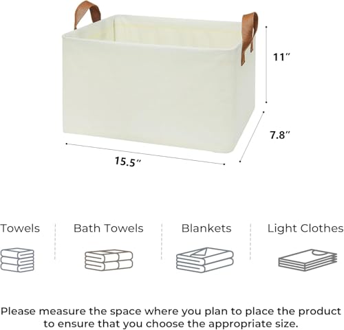 Image of DALUCI Foldable Cloth Organizer for Wardrobe - Fabric Storage Box with Metal Frame & Handles - Collapsible & Foldable Storage Box and Organiser for Clothes, Sarees, Towels - (Beige, Pack of 3)